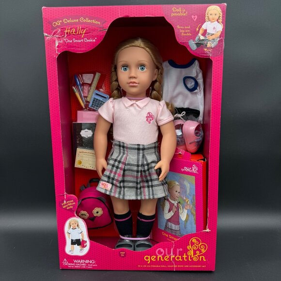 Our Generation Other - Our Generation Hally Storybook & Accessories 18" Posable School Doll READ